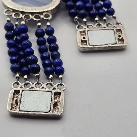 Jay King DTR Mine Finds Bracelet Heart Lapis Lazuli Lace Agate Druzy Sterling - Picture 14 of 15